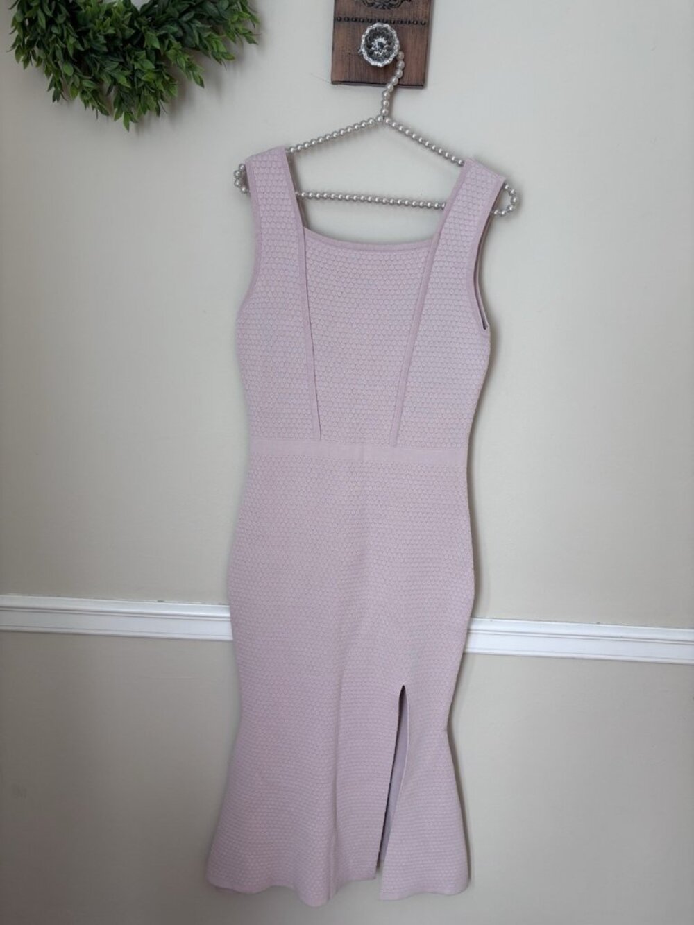 Elliatt Womens Size L Light Pink Bodycon Midi Dress Sleeveless